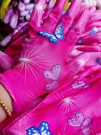 薄款劳保花色PU涂掌工作涂指手套尼龙手套采摘干活防滑透气服务员#手套#超便宜超划算