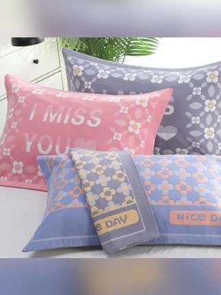 #贾乃亮 推荐#枕套#枕芯套#枕头保护套#隔脏套  纯棉纱布枕套一对加厚新款高档枕头套透气吸汗枕芯套四季隔脏套