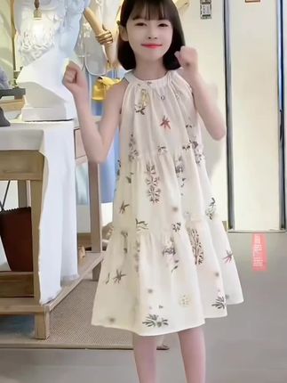 女童连衣裙夏装2025新款中大童洋气碎花公主裙女孩夏季吊带背心裙#高品质童装 #夏季穿搭 #每日童装穿搭分享 #生女儿就是用来打扮的 #谁穿谁好看系列