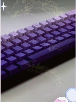 这个rgb效果也太亮了吧 狼蛛win60he星黛紫渐变侧刻键盘