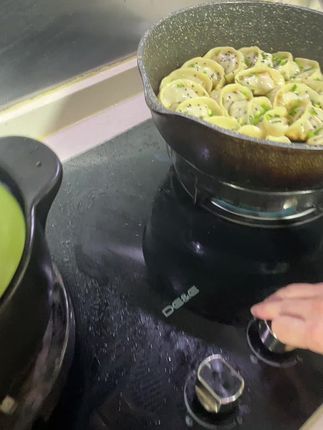 儿子的最爱~~~猪肉韭菜馅锅贴