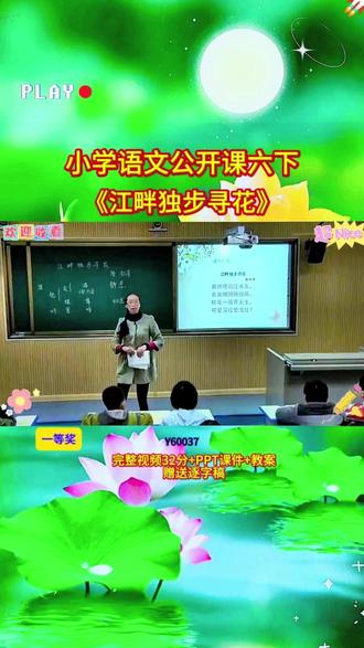 3-Y60037语文六下《江畔独步寻花》【一等奖】 【视频+PPT课件+教案+赠送逐字稿】
#公开课 #优质课 #新课标 #课堂实录 #小学语文