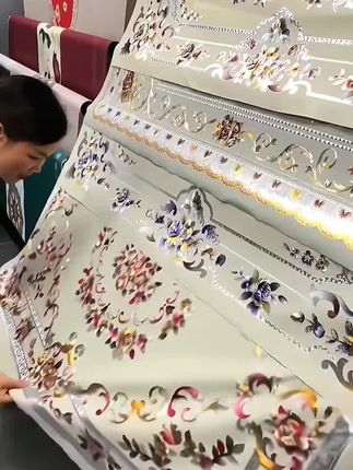 【西藏包邮】烫金桌布对花纱线布防水防油防尘茶几布