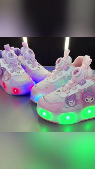 库洛米女童暴走鞋儿童四轮滑鞋女孩带灯运动溜冰鞋亮灯网面滑冰鞋#女童暴走鞋 #带灯轮滑鞋 #儿童运动 #库洛米周边 #滑冰鞋