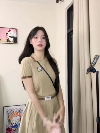 【现货+运补】学院风韩剧女主穿搭小个子短袖针织衫半身裙4027#穿搭搭配