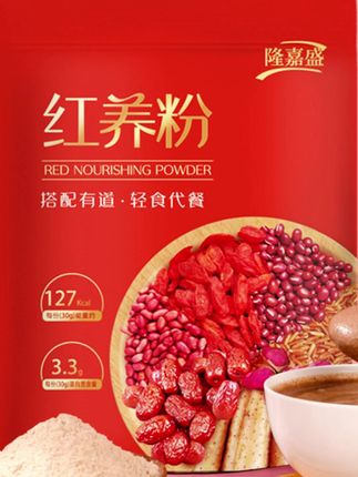 #红养粉 #代餐粉 #五谷粉 #五谷杂粮 #代餐食品 隆嘉盛红养粉五谷五红粗粮冲泡现磨现发