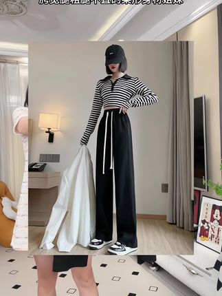 窄版百搭运动裤真的是秋冬天必备品,随便怎么穿都好看#ootd穿搭分享 #显高显瘦 #百搭 #时髦穿搭 #显瘦裤子