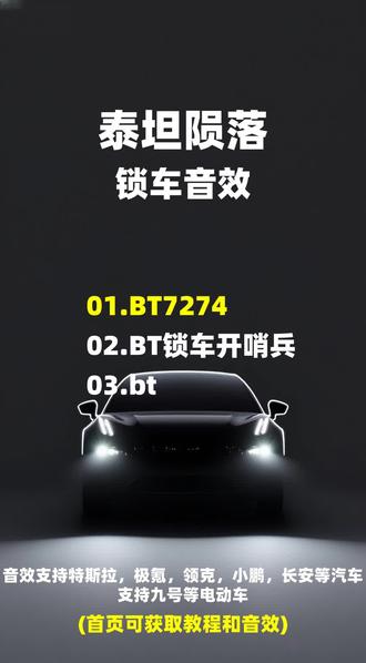 泰坦陨落锁车音效合集 泰坦陨落锁车音效合集 #特斯拉 #极氪 #领克 #长安汽车 #小鹏汽车