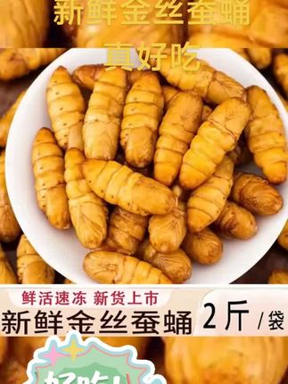 #快来一起尝个鲜 #舌尖上的味道 #健康食材 #美味零食 这个新鲜的金丝蚕蛹#新鲜出炉 真好吃