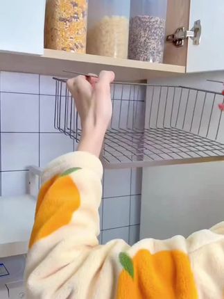#厨房置物架 #橱柜挂篮 #铁艺挂篮 #厨房收纳