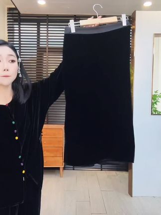 【升级版不爆口】100桑蚕丝真丝绒丝绒气质侧开叉小A字半身裙#半身裙 #半身裙搭配 #半身裙女 #半裙