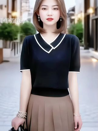 夏末秋初的过渡季,就靠这件V领针织T恤撑场面!   宽松版型藏肉显瘦,谁穿都能穿出随性慵懒感。细腻针织面料亲肤透气,贴身穿也舒服到不想脱。V领设计巧妙拉长颈线,露出精致锁骨,悄悄添了份洋气小性感。   单穿是潮人街拍范儿,搭外套又能玩转叠穿层次感。配牛仔裤利落、搭半身裙温柔,怎么穿都好看。从夏夜散步到秋日通勤,一件搞定多场景,妥妥的百搭爆款,早入手早香~#遮肉显瘦 #洋气百搭 #穿出自信穿出美丽做一个精致优雅的女人 #美不美你说了算