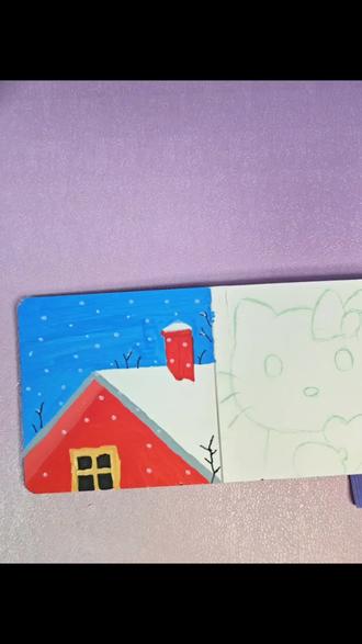 画画第六天,今日画雪地红房子
#丙烯马克笔 #雪地红房子#每日画画打卡练习 #摸鱼日常