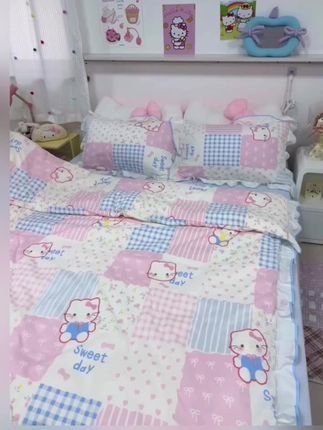 夏天啦快来体验一下软乎乎的四件套吧~#仙女床品 #水洗棉四件套 #床上用品 #花边款四件套
