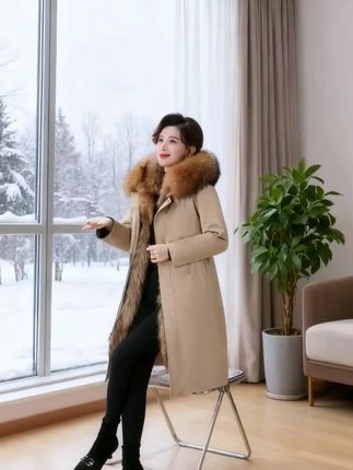 #冬季新款加绒派克服可拆卸内胆长款大衣外套#冬天穿搭