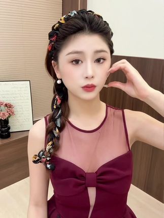 #头饰发饰 #发箍这样戴好美 #简单好看发型 #高颅顶发箍 #飘带发箍一体