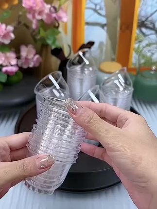 高档一次性功夫茶杯茶具品茗杯待客喝茶杯家用精致茶杯水晶白酒杯