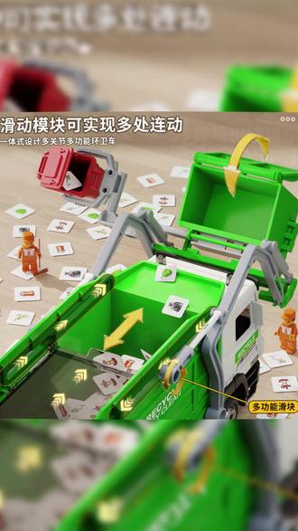大号垃圾车玩具自动升降城市环卫车分类清运扫地车男孩工程车玩具#垃圾车玩具 #男孩玩具 #工程车玩具 #自动升降玩具 #城市环卫玩具