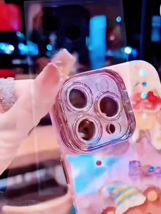 适用苹果系列iPhone16新款手机壳卡通可爱绵羊银灰色闪粉镜头支架#苹果16ProMax手机壳#苹果手机壳#爆款手机壳#手机壳#个性手机壳