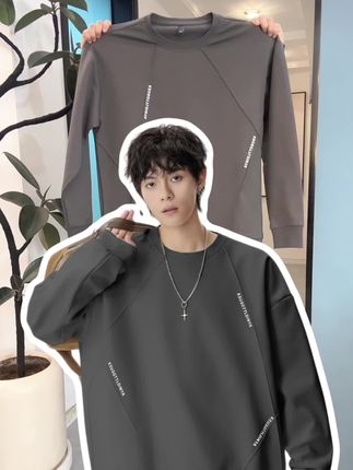 潮流大码圆领卫衣#青少年卫衣 #休闲卫衣#立体裁剪卫衣