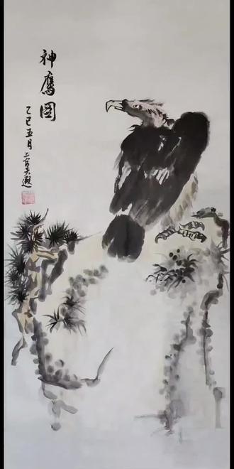 潘天寿雄鹰图研学(上官天遐教你画国画)