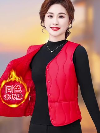女士秋冬新款防寒保暖棉马甲背心#马甲#加绒马甲 #马甲背心 #保暖