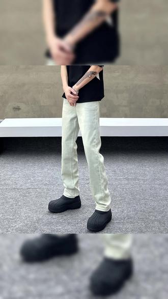 美式潮牌ins高街纯色牛仔裤男生百搭复古蓝做旧水洗净版直筒长裤#美式牛仔裤 #高街风格 #男生穿搭 #复古蓝 #直筒长裤