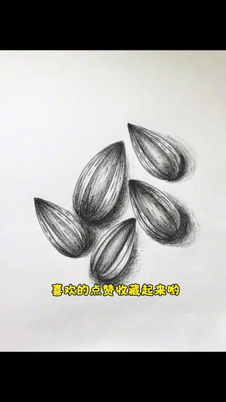 喜欢瓜子吗?你也画一张试试吧 #炭笔画 #素描 #治愈系 #手绘 #简笔画