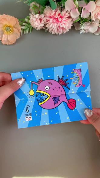 魔法折叠画,每一张就像变魔术一样,和孩子画起来吧 #儿童手工 #折叠画创意美术 #画画