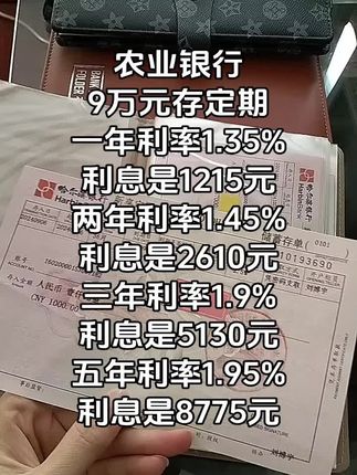 #农业银行存款利息利率##定期存款#存单夹#存钱