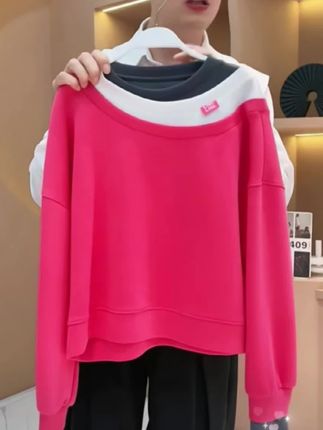 【韩哥女装】2025秋冬新品《绽放》三色拼假三件圆领休闲卫衣#秋冬新款 #圆领卫衣 #小众设计感 #减龄显瘦穿搭 #谁穿谁好看