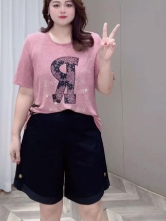 PWD33044【仅裤子】夏季薄款高腰显瘦阔腿大码短裤【裤长47】#谁穿谁好看 #面料柔软舒适