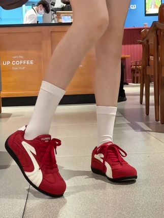 好哇塞的红色赛车鞋 #好鞋推荐  #软底软面穿上超舒服  #显高显瘦显腿长  #女鞋  #好穿不累脚