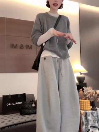 【米米私服】早秋阔腿百搭时尚宽松慵懒风休闲裤 #今日穿搭 #休闲裤 #慵懒风穿搭 #显高显瘦显腿长 #新款上新