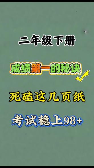 二年级成绩第一的秘诀,死磕这几页纸,考试稳上98* #二年级#期末考试#期末复习#小学语文#二年级语文