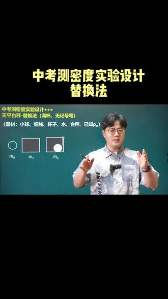 测密度实验设计-替换法 中考实验设计测密度题之-替换法#压轴题解题技巧 #实验设计 #初中物理