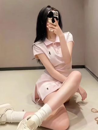2025夏装新款刺绣小马休闲运动减龄上衣POLO衫+裙裤防走光半身裙套装#夏季穿搭 #运动套装 #休闲减龄穿搭 #polo衫 #显高显瘦