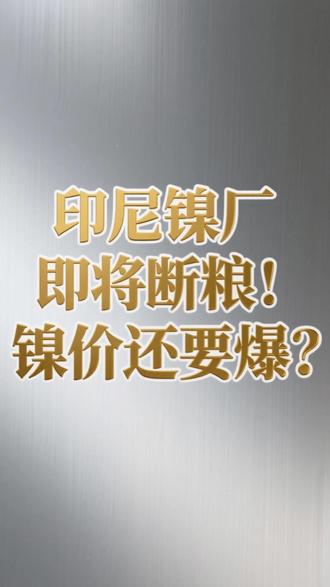 印尼镍厂即将断粮!镍价还要爆? #镍 #镍价上涨 #财经 #贵金属