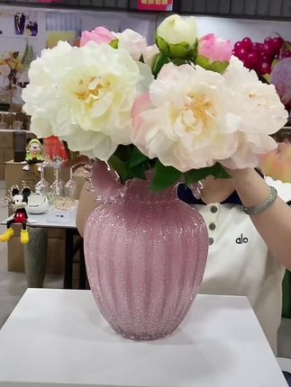 新款创意客厅琉璃夜光花瓶,加厚玻璃夜光花瓶摆件#装饰摆件 #摆件 #家居摆件 #花瓶#琉璃花瓶