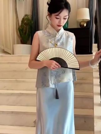 #新中式国风无袖上衣#夏季新款#新中式穿搭