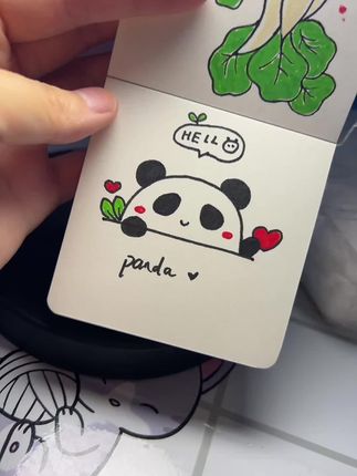 简笔画|口袋画本|熊猫🐼 #简笔画 #儿童画 #丙烯马克笔绘画 #画本推荐 #口袋画本