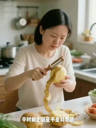不锈钢削皮器 ,家用多功能果蔬去皮工具#物鸣削皮刀 #家用厨房好物 #不锈钢水果刀 #多功能去皮神器 #果蔬处理工具@DOU+小助手