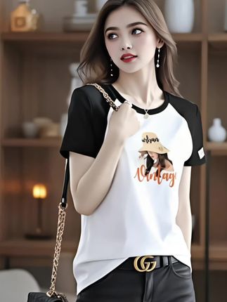 #夏秋穿搭小过渡 #休闲减龄穿搭 #短袖t恤 #内穿外搭都好看 #时尚穿搭