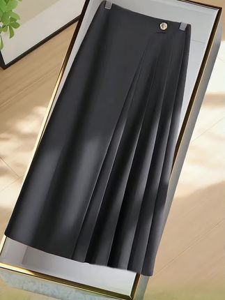 品牌正品高级灰a字半裙女2025春新款百褶不规则设计中长西装伞裙#简约大气 #强烈推荐 #每日分享 #高端大气 #春季新款