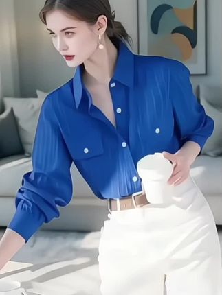 克莱因蓝别致好看上衣#穿出你的时尚你的感觉 #穿着得体是一种生活态度 #抖出你的公主范儿 #服饰文化 #有一种穿越时空的美