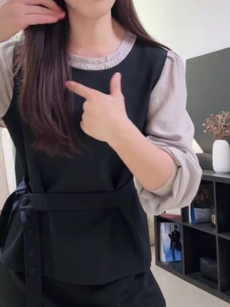 2025秋季新款韩系女洋气减龄百搭显瘦时尚套装假两件长裙两件套#精致优雅 #时尚又百搭