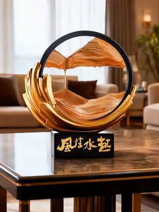 把这个绝美的流沙画摆在桌上,真的很吸睛。倒转它,金色的细闪缓缓落下,每次的景象都不尽相同,或如山川,或如海洋,整个过程舒心解压,仿佛能看到流逝的时间,令人情不自禁的陷入无限的美好幻想。#匠心制作 #流沙画 #高端大气 #家居软装搭配 #传承文化