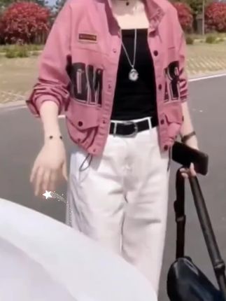 #短款牛仔外套 短款牛仔外套女2025春季新款时尚洋气减龄百搭设计感字母网红上衣#新款时尚外套