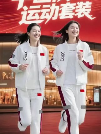 中国队China长袖运动服套装男女秋冬季加绒加厚体育生跑步训 #强烈推荐 #青春活力