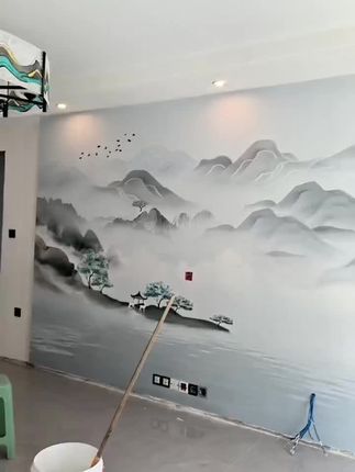 贴出来的效果都说很好看#中式山水